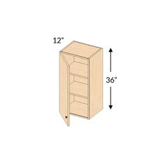 an image of a cabinet with measurements for the door and shelf space on each side