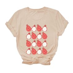 This Checkered Dragon Fruit Shirt is such a fun way to showcase your love of this delicious exotic tropical fruit.  Check out more dragon fruit designs at https://www.etsy.com/shop/AlohaKekoa?search_query=dragon+fruit This t-shirt is everything you've dreamed of and more. It feels soft and lightweight, with the right amount of stretch. It's comfortable and flattering for all.  * 100% combed and ring-spun cotton (Heather colors contain polyester) * Fabric weight: 4.2 oz/yd² (142 g/m²) * Pre-shrun Red T-shirt For Summer Gift, Casual Printed Tops For Gifting, Casual Printed Tops For Gifts, Summer T-shirt With Sublimation Print For Gift, Casual Printed Shirt As Gift, Printed Summer Tops As A Gift, Red Fruit Print Graphic Tee, Red Graphic Tee With Fruit Print, Summer T-shirt With Sublimation Print As Gift