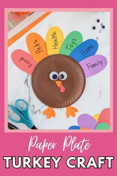 a paper plate turkey craft for thanksgiving