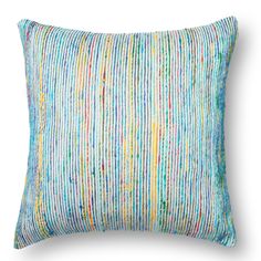 a multicolored pillow on a white background