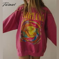 Tavimart Red Letter Printing Sweatshirt Women Vintage Streetwear Oversized Hoodie Long Sleeve Plus Fashion Top Autumn American Style Mint Green Prom Dress, Vintage Girls Dresses, Vintage Trousers, Linen Dress Women, Winter Pullover, Sweatshirt Women, Green Prom Dress, Vintage Streetwear, Fashion Top