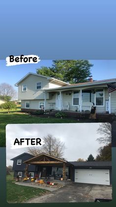 before and after photos of a house