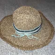 Hollister Floppy Straw Hat One Size Casual Brown Bucket Hat For Warm Weather, Blue Brimmed Sun Hat For Day Out, Blue Bohemian Bucket Hat For Vacation, Blue Wide Brim Hat For Day Out, Blue Wide-brim Hat For Day Out, Blue Casual Hat For Day Out, Blue Wide Brim Beachy Hat, Blue Brimmed Hat For Day Out, Casual Blue Sun Hat For Day Out