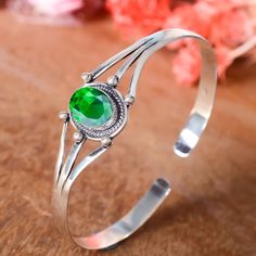 Chrome Diopside Cut Gemstone Bracelet 925 Sterling Silver Artisan Crafted Bangle Fine Jewelry Bracelets, Artisan Craft, Bracelets And Charms, Gemstone Bracelet, Want You, Jewelry Watches, Jewelry Bracelets, Credit Card, Bangles