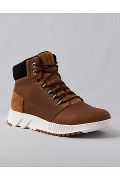 Mid-top silhouette/Waterproof leather upper/Comfortable EVA footbed/Molded rubber outsole/Not eligible for promotions | Only ships within the USA Functional Low-top Leather Waterproof Boots, Modern Brown Sneakers For Outdoor, Brown Waterproof Moc Toe Sneakers, Outdoor Boots With Textured Synthetic Sole, Outdoor Synthetic Boots With Textured Sole, Sporty Brown Leather Waterproof Boots, Modern Brown Outdoor Sneakers, Leather Hiking Sneakers With Cushioned Footbed, Rugged Outdoor Sneakers With Leather Footbed