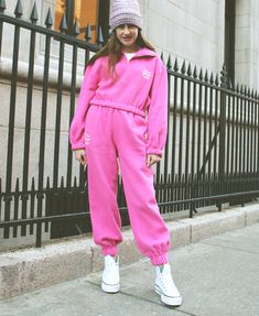 Pink Sweatpants With Pockets For Fall, Trendy Pink Leisure Pants, Trendy Pink Pants For Leisure, Pink Fall Sweatpants With Pockets, Trendy Pink Full Length Sweatpants, Trendy Full-length Pink Sweatpants, Casual Pink Pants With Ribbed Waistband, Sporty Pink Cotton Pants, Pink Sportswear Pants With Elastic Waistband