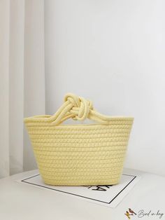 BirdinBag - Chic Rattan Straw Tote Straw Tote, Bags Tote, Color Khaki, Yellow Color, Travel Bag, Straw Bag, Straw, Swimming, Tote Bag