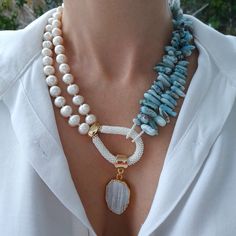 Big Bead Necklace, Unusual Necklace, Necklace Big, Necklace Chunky, Necklace Women, Jewelry Pendant, Jewelry Projects, Bead Necklace, Pendant Jewelry