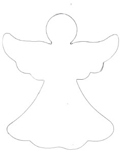 the outline of an angel with its wings spread out to show it's shape