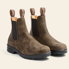 Rustic Brown Premium Leather High Top Boots, Women's Style 1351 - Blundstone USA Chelsea Boots Blundstone, Women’s Blundstone Boots, 1351 Blundstone, Blundstone Aesthetic, Blundstone Chelsea Boots Women, Womens Blundstone Boots, Blundstone High Top Boots, Blundstones Outfit, Blundstone Rustic Brown