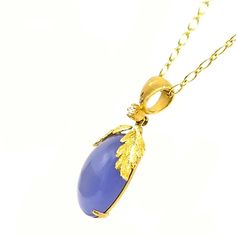 12.17ct Chalcedony 18kt Sylvia Necklace, Made in Italy by Cynthia Scott Jewelry For Sale at 1stDibs Luxury Oval Tanzanite Necklaces, Luxury Oval Cabochon Necklace, Fine Jewelry In Yellow Gold With Chalcedony, Yellow Gold Chalcedony Gemstone Necklace, Yellow Gold Chalcedony Necklace As Gift, Elegant Blue Jewelry With High Luster, Formal Yellow Gold Chalcedony Jewelry, Elegant Blue High Luster Jewelry, Elegant Oval Tanzanite Necklaces