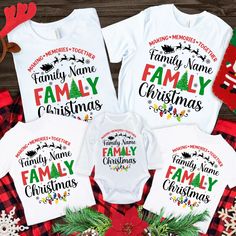 🎄 Celebrate the Season in Personalized Style with Our Family Christmas Name Shirt! This custom Christmas T-shirt is perfect for making your holiday gatherings even more special. Featuring a personalized family name or monogram, it adds a unique touch to your festive wardrobe. Whether you're coordinating for family photos, attending a Christmas party, or just enjoying a cozy evening together, this shirt is designed to make your holiday celebrations memorable. 🎁 Searching for a heartfelt gift th Family Christmas Shirt Custom, Family Tshirts Design Ideas, Custom Print Christmas T-shirt, White Christmas Shirt With Letter Print, White Christmas Letter Print Shirt, White Letter Print Shirt For Holiday, White Custom Print Christmas Tops, White Christmas Tops With Custom Print, Holiday White Custom Print Top