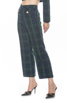 Designed with smart plaid checks and a cropped-wide leg, these flat-front pants are sure to keep you looking sharp. 27 1/2" inseam; 21" leg opening; 12 3/4" front rise; 16" back rise (size 2) Hidden side-zip closure 100% polyester Hand wash, line dry Imported Wide Leg Plaid Pants, Plaid Wide Leg Pants, Plaid Pants Women, Tweed Pants, Pants High Waisted, Stylish Pants, Bootcut Pants, Plaid Pants, Pearl Buttons