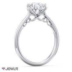 a white gold engagement ring with an intricate design on the shan shan shan shan shan shan shan