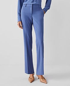 Elevate your wardrobe with the Ann Taylor Mid Rise Straight Pant in Precious Sapphire, a testament to timeless style and comfort. These pants are meticulously crafted from a blend of 33% viscose, 32% polyester, 30% recycled polyester, and 5% spandex, ensuring both sustainability and stretch for all-day wear.

- **Size**: 10 Regular
- **Color**: Precious Sapphire
- **Material**: Viscose, Polyester, Recycled Polyester, Spandex
- **Gender**: Female
- **Fit**: Tailored and fitted
- **Rise**: Mid ris Fitted Bottoms With Straight Silhouette For Spring, Chic Straight Dress Pants For Office, Chic Straight Leg Career Dress Pants, Chic Straight Leg Dress Pants For Career, Tailored Straight Office Pants, Tailored Straight Pants For Office, Chic Fitted Bottoms With Straight Silhouette, Formal Straight Silhouette Bottoms For Spring, Formal Spring Bottoms With Straight Silhouette