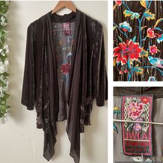 Reposhing This Item I Purchased From @Minute1994. Loved It, But Ready To Rotate For Something New. Questions? Leave A Comment Below! Velvet Drapes, Embroidered Kimono, Kimono Cardigan, Grey Velvet, Johnny Was, Blue Gray, Something New, Blue Grey, Womens Tops