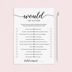 a printable word to do list on a pink background with a pencil next to it