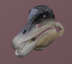 Irritator mask .STL files for personal use and 3D printing. This product features high-poly scale and skin texturing along the mask, a jawset, and built in hinges for easier assembly post printing. This model fits on print beds with a 300x300x400mm print bed, the files may need to be sliced more to fit smaller printer models.  With this purchase, you receive the .stl files for printing, which are compressed via .7zip files. The files are already scaled to fit an average adult head, but feel free to adjust the sizing for your own comfort. We recommend printing it at a 30%-60% infill, some supports may be needed. Please to not resell or redistribute files. Do not sell blank prints of my models. However, you can sell customized costumes built off of my bases. Python Head, Mask 3d Print, 3d Printed Mask For Cosplay, 3d Print Anubis Mask, 3d Printed Animal Skull, Small Printer, Model Fits, Print Bedding, 3d Printing