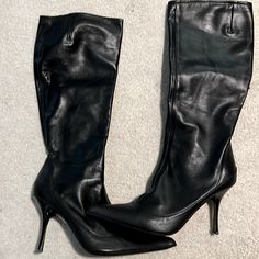 Giuseppe Zanotti Knee High Boots, Pointed Toe, Boot Opening 6 1/2”, Pre-Owned, No Box, No Dust Bag Zanotti Shoes, Giuseppe Zanotti Shoes, Giuseppe Zanotti, Knee High Boots, High Boots, Knee High, Bootie Boots, Ankle Boots, Dust Bag