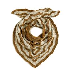 a brown and white scarf on a white background