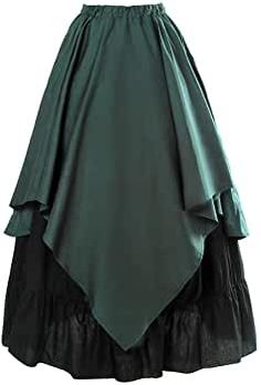 Dresses Dark Green, Green Skirt Outfits, Pioneer Costume, Victorian Fancy Dress, Medieval Witch, Dark Green Skirt, Pirate Garb, Medieval Outfit, Medieval Dresses