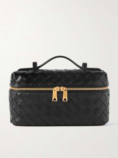 BOTTEGA VENETA Bang Bang Vanity intrecciato leather tote Designer Formal Cosmetic Bag Rectangular, Designer Formal Rectangular Cosmetic Bag, Luxury Rectangular Cosmetic Bag For Formal Use, Luxury Rectangular Cosmetic Bag For Formal Occasions, Luxury Formal Rectangular Cosmetic Bag, Luxury Rectangular Cosmetic Bag, Luxury Black Rectangular Cosmetic Bag, Leather Rectangular Cosmetic Bag For Evening, Elegant Rectangular Cosmetic Bag For Business