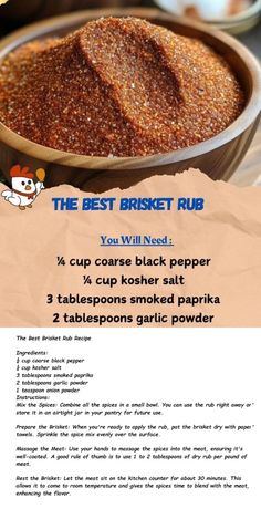 the best brisket rub you'll need cupcake black pepper 4 cups kosher salt 3 tablespoos smoked paprika 2 tablespoos garlic powder