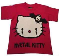 METAL KITTY TEE Dog Mom Life, Silly Clothes, Personalized T Shirt, Charmmy Kitty, Scene Outfits, Scene Emo, Emo Scene, Swaggy Outfits, Cute Fits