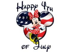 a mickey mouse with the american flag on it's head and words happy 4th of july