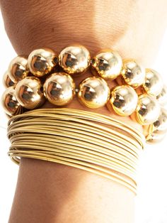 large gold bead bracelet set Trendy Gold Stackable Stretch Bracelet, Trendy Gold Stretch Bracelet For Everyday, Gold Stackable Beaded Bracelets For Layering, Gold Bracelets With Round Beads For Layering, Gold Stackable Stretch Bracelet For Layering, Gold Stretch Bracelet For Layering, Elegant Gold Stretch Bracelet For Layering, Gold Stacked Bracelet Jewelry, Trendy Gold Stackable Bracelets