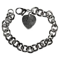 Elegant Sterling Silver Link Bracelet with Heart – Perfect for Engraving This sterling silver link bracelet with heart is a timeless piece that blends style with personalization. Crafted from high-quality sterling silver, this bracelet features open links with a charming heart charm, designed to be perfect for engraving a special message or initial. At 7.25 inches, it offers a versatile fit for most wrist sizes. Weighing 29.4 grams, this bracelet has a substantial yet comfortable feel, making it