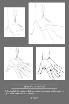 four different views of hands and feet with the text specific position? on each side