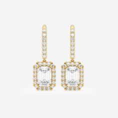 Emerald Cut Diamond Earrings, Summer Soiree, Emerald Cut Diamond, Wedding Dinner, Diamond Drop Earrings, Earrings Drop, Diamond Set, Emerald Cut Diamonds, Diamond Halo