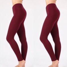 Burgundy Colored Ultra Soft Leggings. High Waisted Buttery Soft Full Length. One Size Fits Most. (2-12). Stretchy & Not See Through. Fabric 92% Polyester And 8% Spandex. These Leggings Are Not Lined. Perfect For Casual Wear Or Dress. Red Stretch Yoga Pants For Fall, Red Fall Leggings For Loungewear, Red Stretch Leggings For Fall, Red Stretch Footless Bottoms, Red Full-length Leggings For Fall, Stretch Burgundy Leggings For Fall, Red Full Length Leggings For Fall, Burgundy Stretch Leggings For Fall, Full Length Red Leggings For Fall