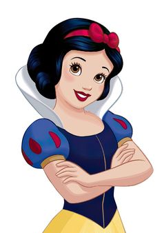 an image of snow white from the animated disney character series, with her arms crossed