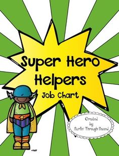 a green and white background with the words super hero helpers