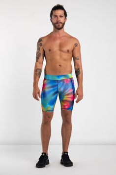 Sustainability Meets Performance. The Performance PRO Eco range uses recycled plastic bottles, fishing nets and ring pulls to create a technical fabric that’s super tough and good for the planet. With sports compression, two pockets, and No-Ride soft-grips for a secure fit during workouts. Description: Tie-Dye Men's Compression Shorts With Two Pockets Recycled Polyester / Spandex Thigh phone pocket + zipper hip pocket Moisture wicking with 4-way stretch Flatlock seams to reduce chafe Invisible s Multicolor Moisture-wicking Gym Bottoms, Multicolor Moisture-wicking Short Bottoms, Multicolor Compression Sport Bottoms, Multicolor Compression Bottoms For Sports, Stretch Multicolor Surfing Bottoms, Surfing Bottoms With Built-in Shorts And Stretch, Stretch Surfing Bottoms With Built-in Shorts, Stretch Multicolor Bottoms For Surfing, Stretch Bottoms With Built-in Shorts For Surfing