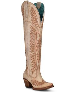 Corral Women's White Embroidery Western Boots - Round Toe, White Tall Cowgirl Boots, Womens Cowgirl Boots, Western Shoes, Boot Barn, Corral Boots, Leather Western Boots, Cowboy Boots Women, Outfit Look, Cowgirl Style