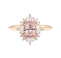 This stunning engagement ring is studded with certified lab grown diamonds. Crafted in 18K solid gold. Total Carat weight: 1.58 carats. Focal stone clarity options: VS1. Focal stone color: G. Center diamond carat weight: 1.00 carats. Focal stone cut: Excellent. Side diamonds weight: 0.58 carats. Side diamonds clarity and color: VS, G. Customizable in metals of choice. Band width: 1.4 mm. Designed in Austin, Texas. Looking for more diamond options? We have more than 10000 diamond options availabl Luxury Pink Gold Ring With Center Stone, Luxury Pink Gold Rings With Center Stone, Luxury Morganite Diamond Ring With Halo Setting, Luxury Rose Gold Morganite Diamond Ring, Luxury Pink Diamond Ring With Brilliant Cut, Luxury Pink Brilliant Cut Diamond Ring, Luxury Brilliant Cut Pink Gold Diamond Ring, Fine Jewelry Morganite Diamond Ring In Rose Gold, Luxury Pink Gold Diamond Ring With Brilliant Cut