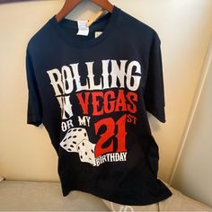 Men’s (Size Large) T-Shirt For 21st Birthday In Las Vegas! Smoke-Free Home. Reasonable Offers Welcome! Bundle To Save. Thanks For Browsing My Closet! I Hope You See Something You Like! Casual Black T-shirt For Birthday, 21 Birthday Shirts, 21st Birthday Vegas, Birthday Vegas, Birthday In Las Vegas, 21 Bday, My 21st Birthday, Tactical T Shirts, 21st Birthday Shirts