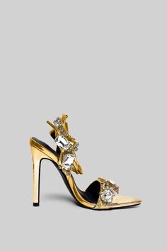 Rhinestone High Heels - Gold Going Out Heels, Gold Heels Prom, High Heels Silver, Heels Silver, Prom 2024, Silver High Heels, Rhinestone High Heels, Cute Shoes Heels, Heels Gold