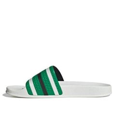 adidas Adilette Slides 'Green White' IG7501 Green Sporty Synthetic Slides, Sporty Green Synthetic Slides, Green Sporty Slides For Sports, Sporty Adidas Slides With Logo, Sporty Green Slides For Sports, Adidas Logo Synthetic Slides For Streetwear, Adidas Sporty Slides For Streetwear, Sporty Adidas Logo Slides For Streetwear, Adidas Logo Sporty Slip-on Slides