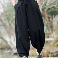 Season:Spring   Fall; Fabric:Linen,Polyester; Gender:Men's; Style:Streetwear,Chinese Style,Ethnic Style; Elasticity:Inelastic; Occasion:Casual,Daily; Fit Type:Regular Fit; Function:Breathable; Waistline:Mid Waist; Pattern:Plain; Design:Elastic Waist,Pocket; Pants Type:Summer Pants,Casual Pants,Linen Pants,Baggy,Trousers,Bloomers; Front page:FF; Listing Date:11/28/2022; Production mode:External procurement; Hips:; Length:; Waist: Bohemian Harem Pants Ankle-length For Fall, Bohemian Ankle-length Harem Pants For Fall, Traditional Baggy Bottoms For Spring, Traditional Style Baggy Pants For Spring, Traditional Baggy Pants For Spring, Traditional Baggy Ankle-length Bottoms, Trousers Baggy, Mens Linen Pants, Casual Summer Pants