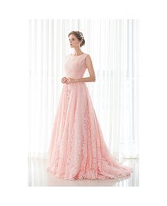 Shop cheap price a-line pink scoop neck lace long formal dress online. Custom-made any size or color. Pro since 2009. Pink A-line Gown For Banquet, A-line Maxi Dress For Wedding And Prom Season, Formal A-line Lace Maxi Dress, A-line Lace Gown For Prom Season, Lace A-line Prom Gown, A-line Lace Prom Gown, Pink A-line Dress For Formal Occasions, Pink A-line Evening Dress For Banquet, Lace A-line Gown With Sweep Train