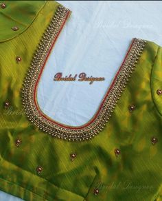 Here Are The Latest Designs For Bridal Blouses With Maggam Work. The Maggam Work With Kundan, Thread And Spring Can Be Customised Along With The Cloth Color You Want To Choose. Having These Kind Of Maggam Work Blouses Is Very Trendy For Traditional Gatherings And Poojas. This Enhances The Beauty Of Any Saree When This Is Teamed Up With Different Kind Of Maggam Designs. The Combination Of Aari And Zardosi Works Make This Maggam Designs Look Very Elegant And Beautiful. We Customize The Blouse As P Handwork Embroidery Design For Blouse, Are You Work Blouse Designs, Traditional Aari Work Blouse, Green Colour Aari Work Blouse Designs, Aari Blouse Neck Design, Maggam Work Blouse Designs Latest Simple Only Thread, Thread Aari Work Designs, Green Color Blouse Designs, Green Colour Blouse Designs