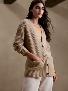 Cashmere Shop | Banana Republic Camel Cardigan Outfit, Thrift Inspo, Support Local Farmers, Boyfriend Cardigan, Wardrobe Planning, Women's Sweaters, Cooler Weather, Cashmere Cardigan, Soft Texture