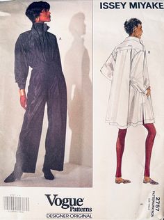 a woman's coat and pants sewing pattern from the misses maker, featuring an unisex size