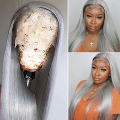 PRICES MAY VARY. 【13x4 HD Lace Front Wigs Human Hair Material】: 100% Unprocessed Virgin Brazilian 12A High Quality Lace Front Wigs Human Hair,Looks More Full & Natural. Soft and Healthy, Comfortable and Smooth,Excellent Dyeing and Never Fade, Silky and Clean, Tangle-Free, No Smell. 【Human Hair Wig HD Transparent Lace】13x4 HD Lace front wigs human hair with Ear to Ear HD transparent swiss lace that easy to melt on your skin tone,4 inches of separation space to create High ponytail and bun, pre-pl Straight Human Hair Wigs, Human Hair Lace Front Wigs, Hair Silver, Hair Lace Front Wigs, Hair For Women, High Ponytail, Grey Lace, Lace Front Wigs Human Hair, Straight Lace Front Wigs