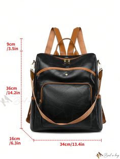 Large Capacity Square Leather Backpack, Soft Leather Standard Backpack For Office, Chic Rectangular Backpack With Leather Backing, Square Faux Leather Travel Bag, Chic Large Capacity Backpack For Daily Use, Trendy Office Backpack With Large Capacity, Chic Soft Leather Backpack For Daily Use, Trendy Faux Leather Shoulder Backpack, Standard Backpack With Zipper Closure For Office