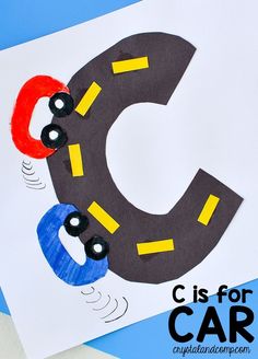 the letter c is for car made from construction paper